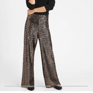 Banana Republic Wide- Leg Black Sequin Pants